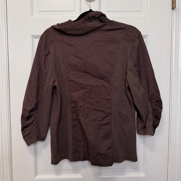 XCVI Brown 3/4 Sleeve Lightweight Jacket Size Large - Picture 4 of 4